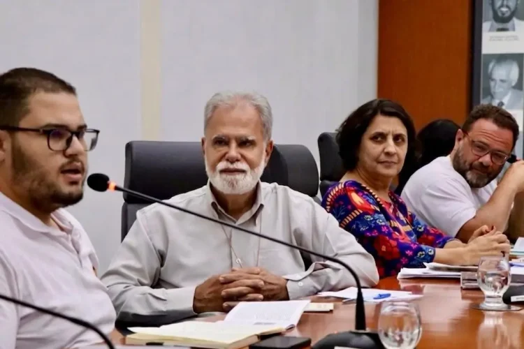 Participantes de audiência pública na Câmara Municipal de Ipatinga discutem políticas habitacionais, regularização fundiária e atendimento à população em situação de rua durante reunião em plenário.